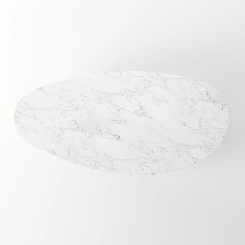 The Cone-Base Marble Table: Modern Sculptural Centerpiece with Conical Support
