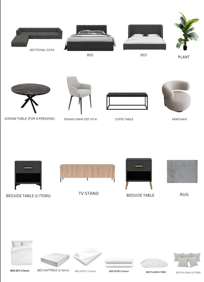 Brown/2-Bedroom/28Items