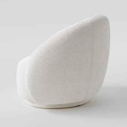 The Orbital Lounge: Sculptural Marshmallow Swivel Chair in Ivory Texture