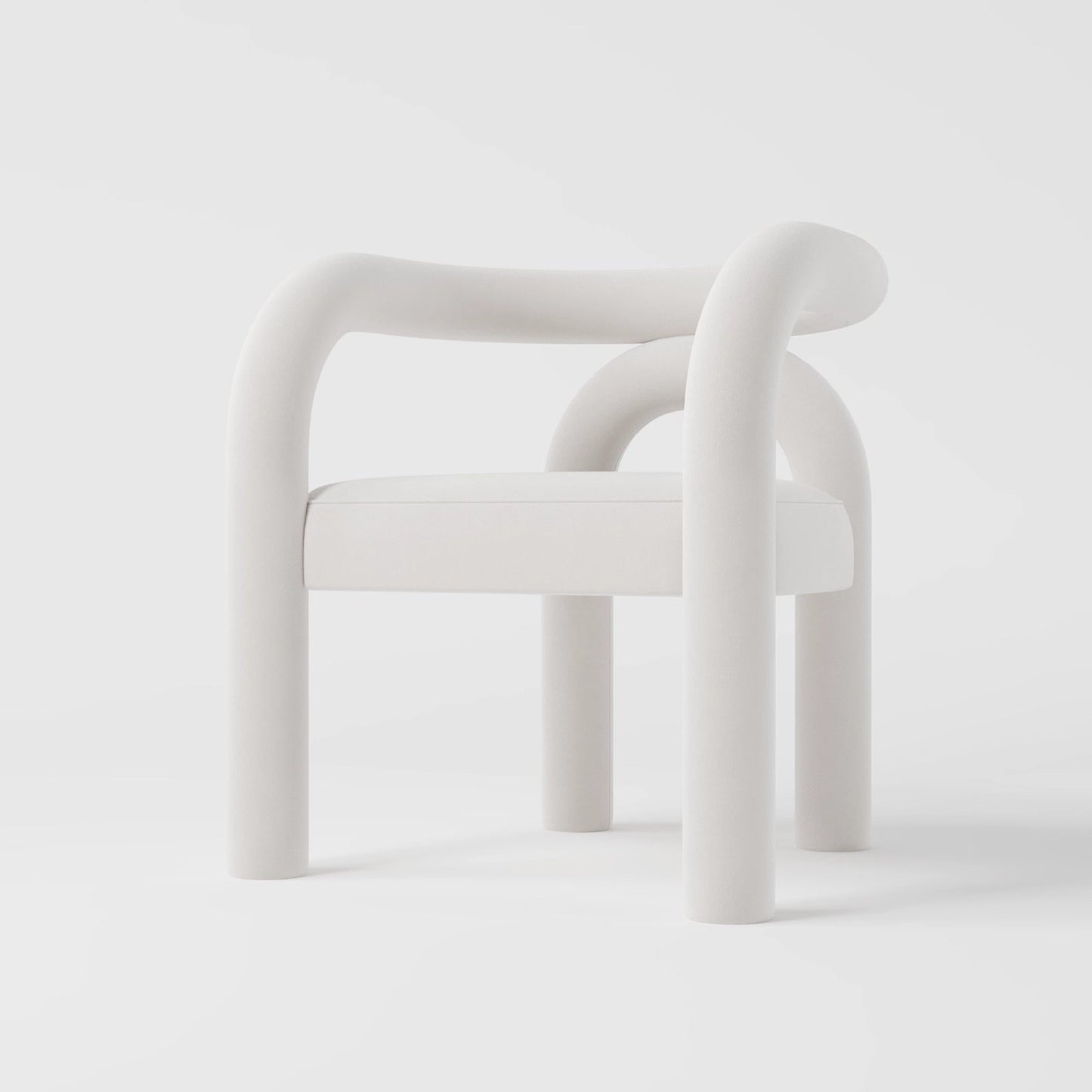 Minimalist Tubular Accent Chair with Geometric Support Silhouette