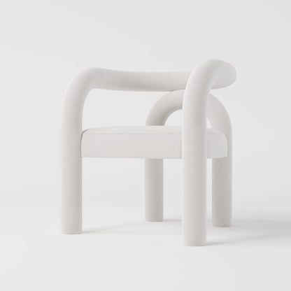 Minimalist Tubular Accent Chair with Geometric Support Silhouette