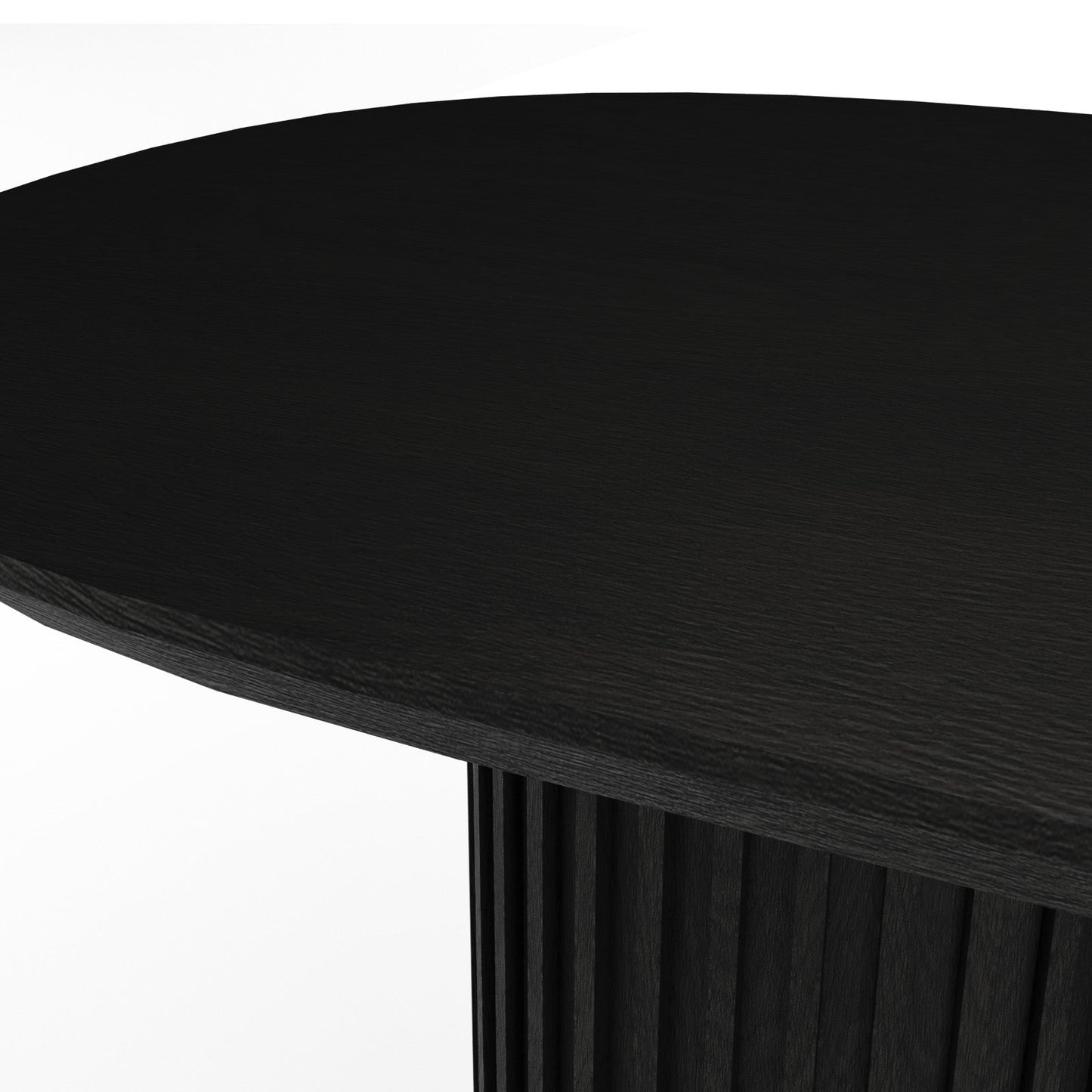 The Augustus Oval Table: Modern Architectural Centerpiece in Fluted Oak