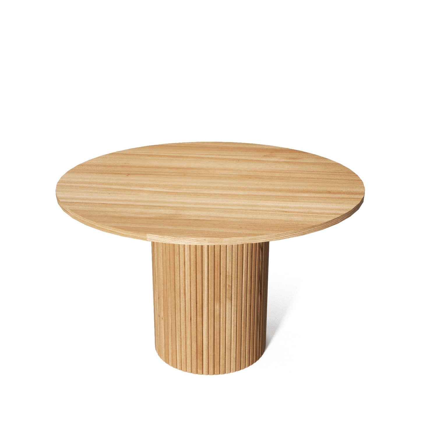 Modern Architectural Cafe Table with Vertical Fluted Column Support