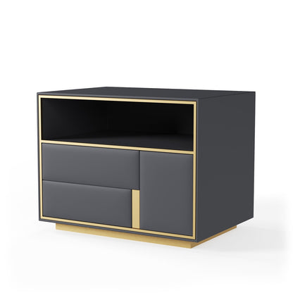 Blush Velvet Touch Bedside Table