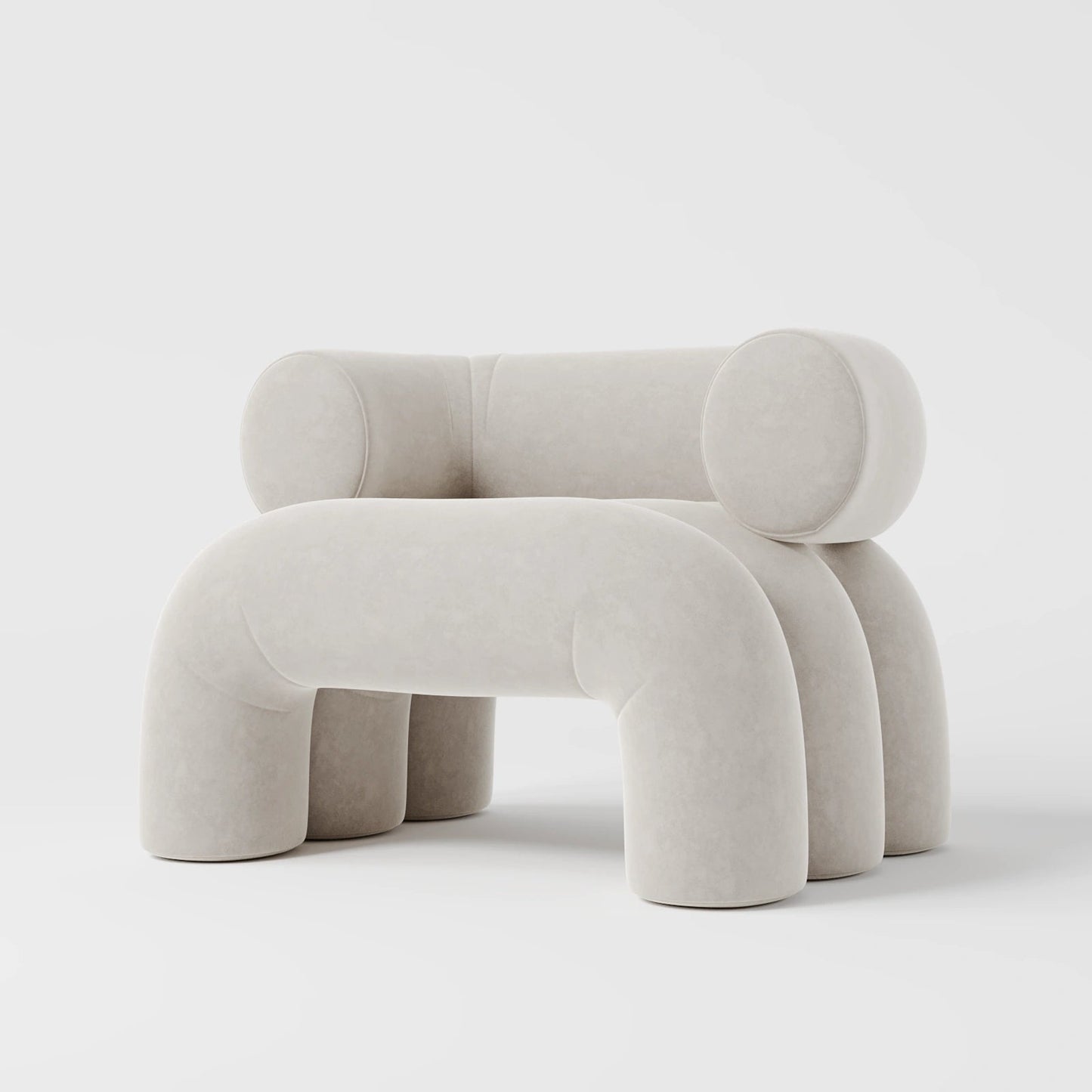 The Omni Lounge: Modern Avant-Garde Sculptural Chair in Pine Velvet