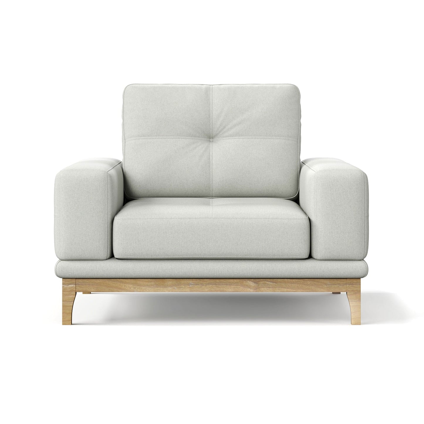 Contemporary Low-Profile Club Chair with Sculptural Wood Frame