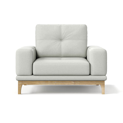 Contemporary Low-Profile Club Chair with Sculptural Wood Frame