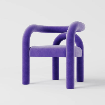 Minimalist Tubular Accent Chair with Geometric Support Silhouette