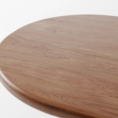 Contemporary Walnut Dining Table with Oversized Pillar Legs