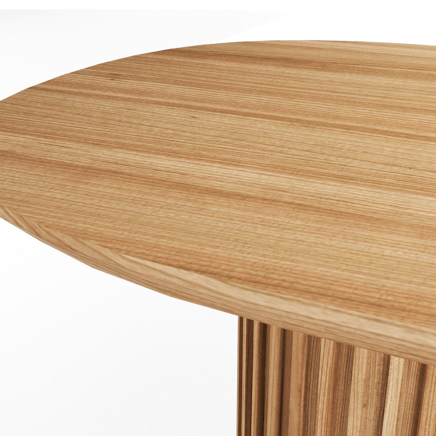 The Augustus Oval Table: Modern Architectural Centerpiece in Fluted Oak