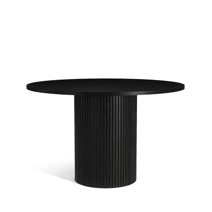 Modern Architectural Cafe Table with Vertical Fluted Column Support
