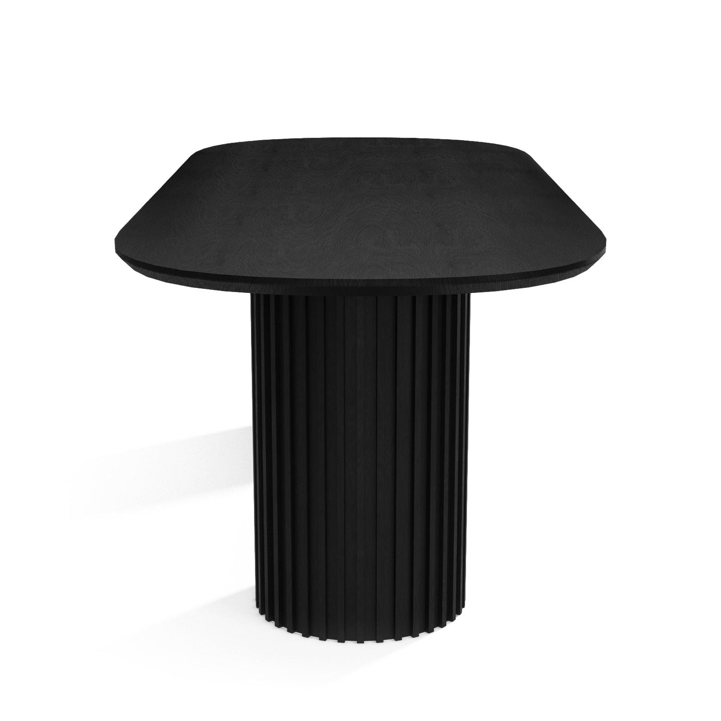 The Augustus Oval Table: Modern Architectural Centerpiece in Fluted Oak