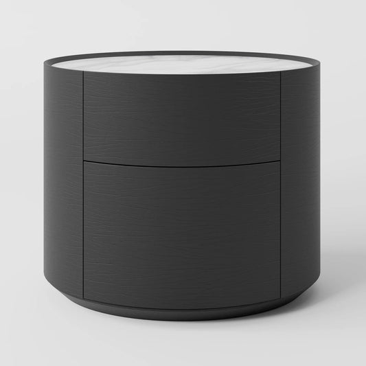 Charcoal Zen Circular Bedside Table