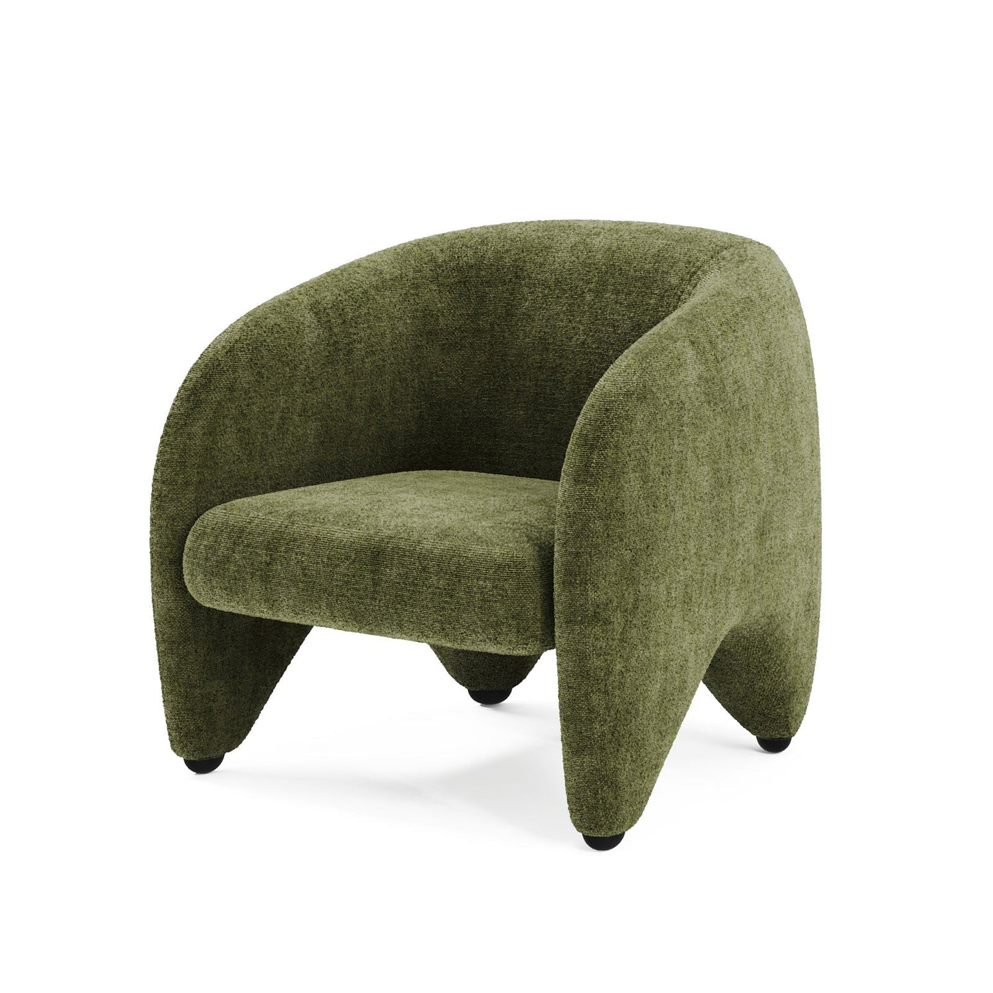 The Eden Lounge: Organic Modern Barrel Chair in Forest Texture