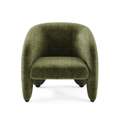 The Eden Lounge: Organic Modern Barrel Chair in Forest Texture