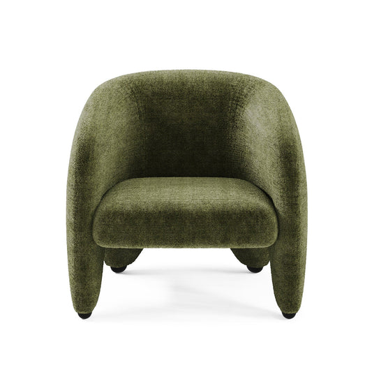 The Eden Lounge: Organic Modern Barrel Chair in Forest Texture