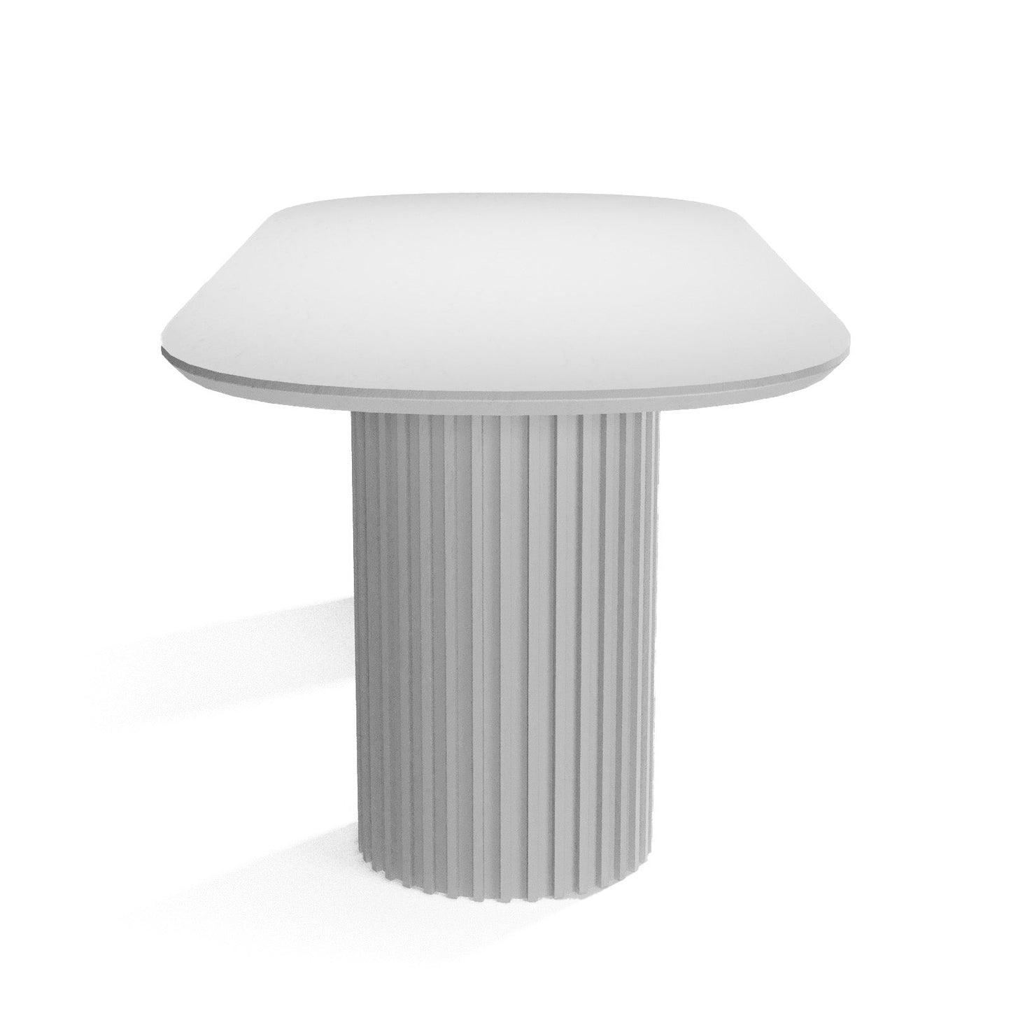 The Augustus Oval Table: Modern Architectural Centerpiece in Fluted Oak