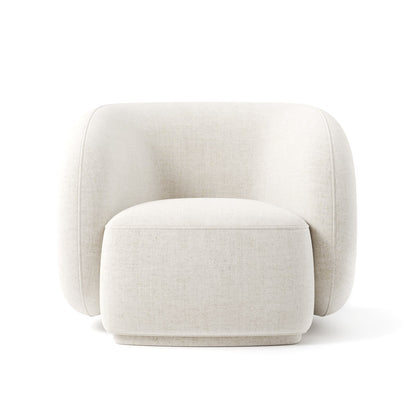 The Serene Lounge: Modern Integrated Armchair in Ivory Texture