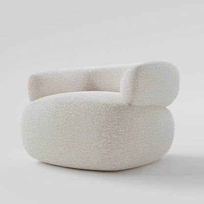 Modern Low-Profile Bouclé Accent Chair with Seamless Curved Design