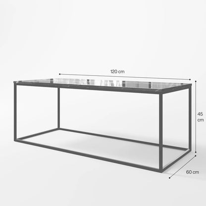 Contemporary Rectangular Black Marble Coffee Table