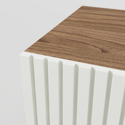 Mid-Century Modern Lowboard, Black & Natural Wood