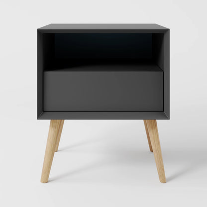 Arctic Minimalist Wood Bedside Table