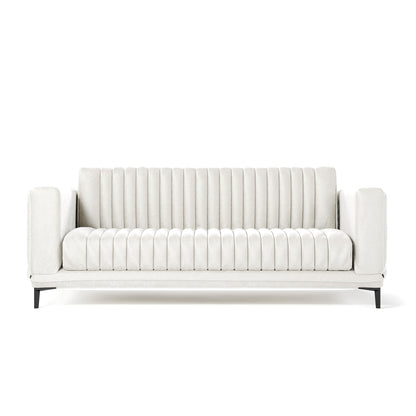 Luxe Ribbed Velvet 3-Seater Sofa Bed