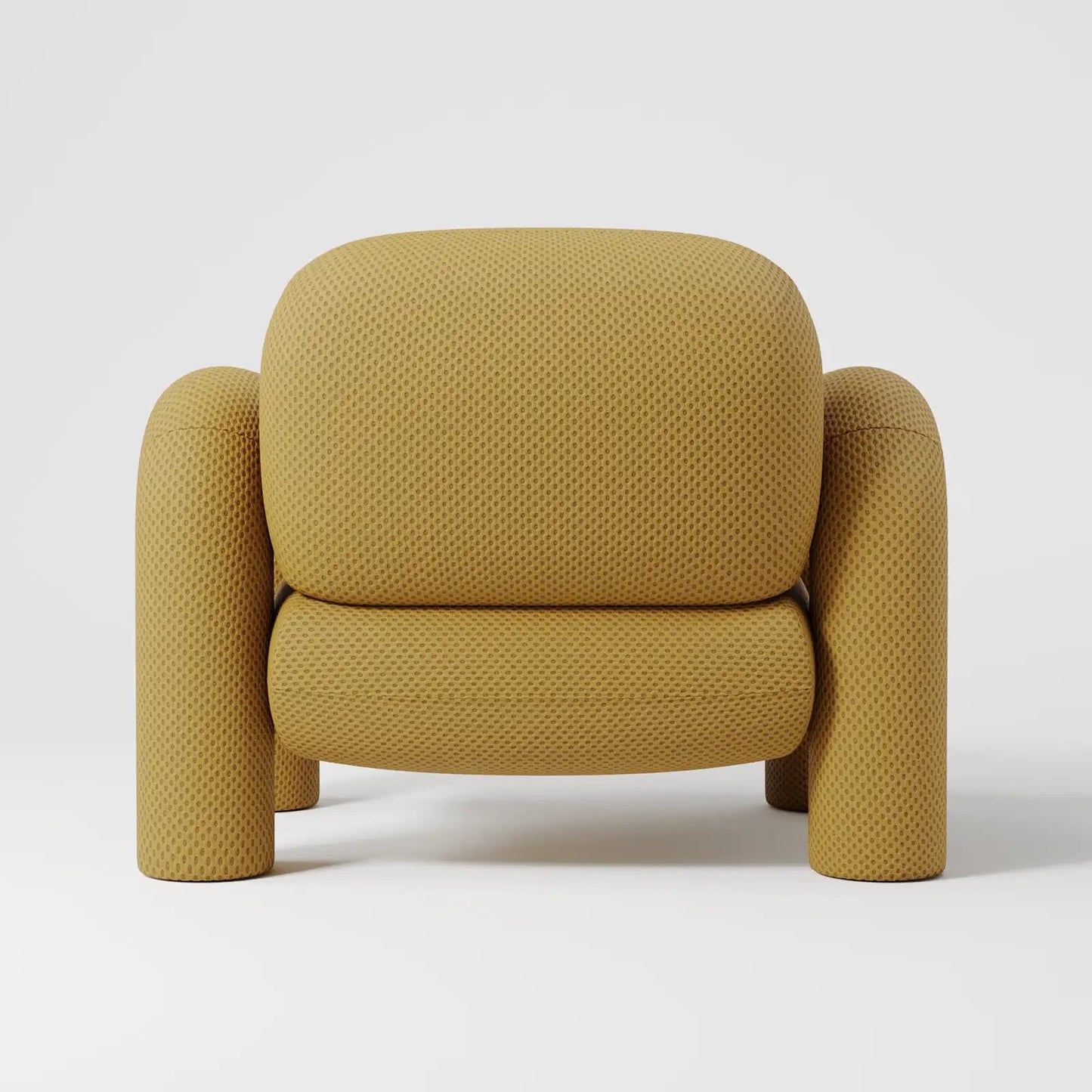 Modern Royal Blue Lounge Chair with Oversized Cylindrical Legs