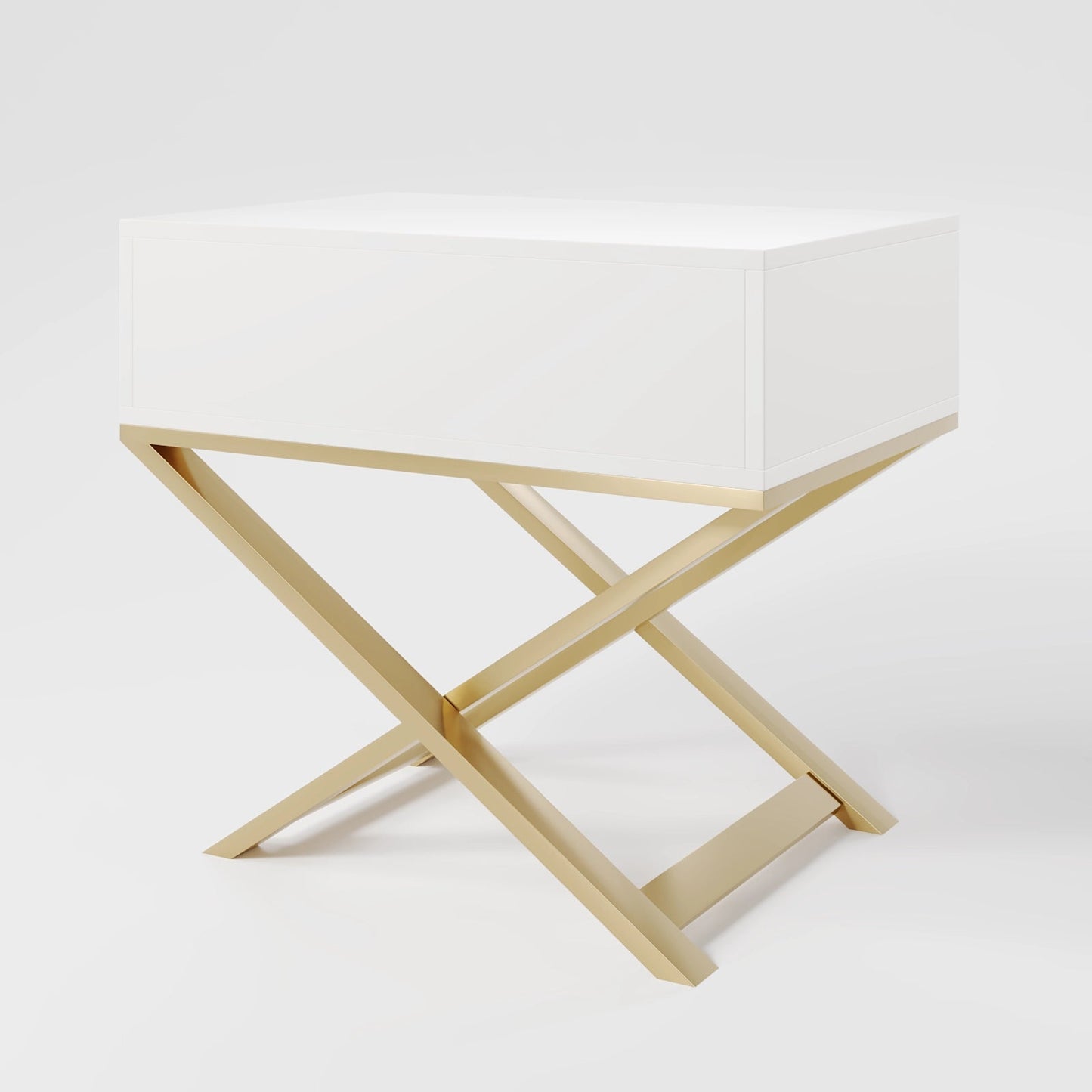 "Royal Ivory Cross Leg Bedside Table