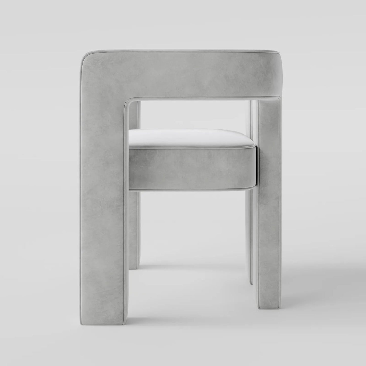 Modern Linear Accent Chair with Sculptural Pillar Frame