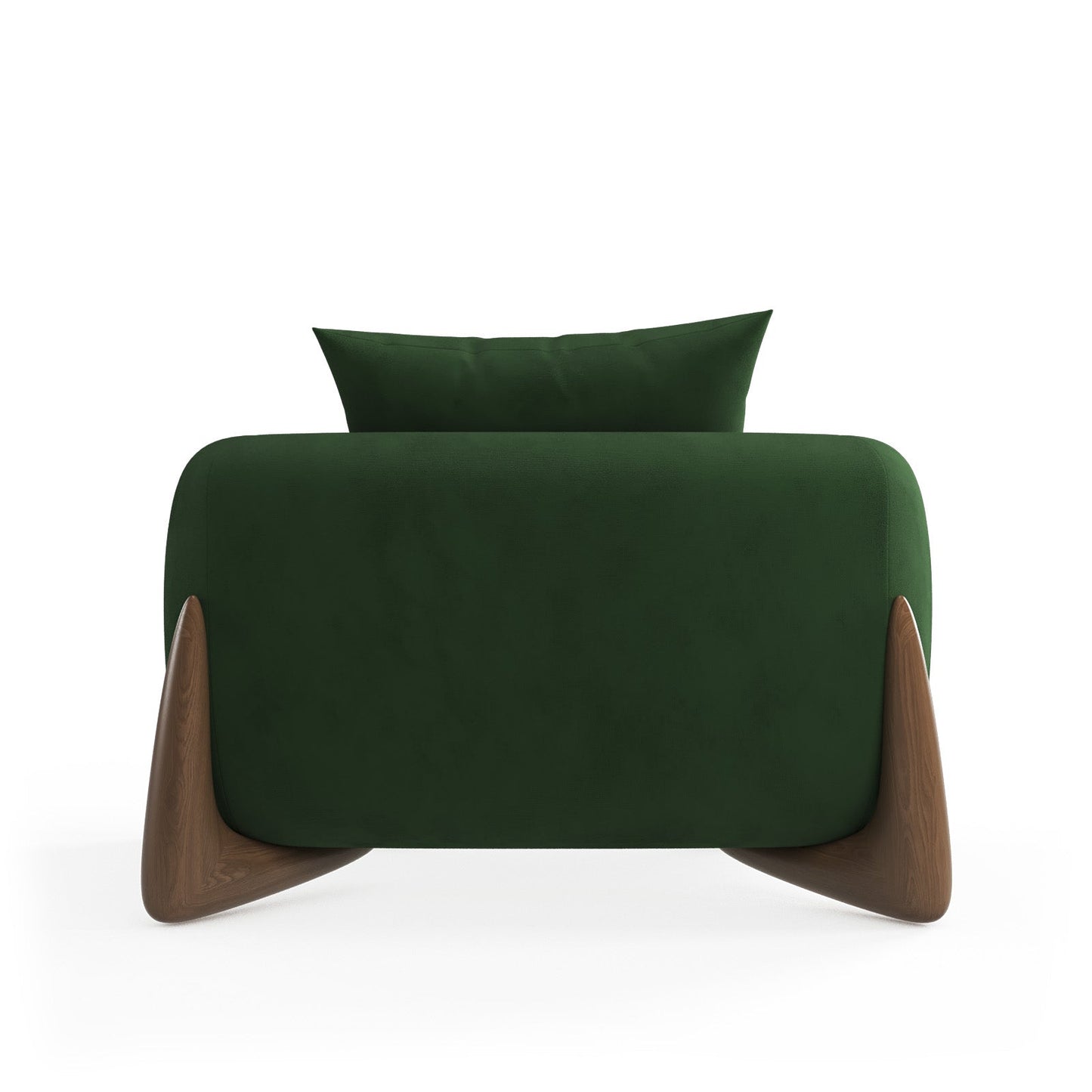 Architectural White Bouclé Accent Chair with Solid Wood Sled Frame