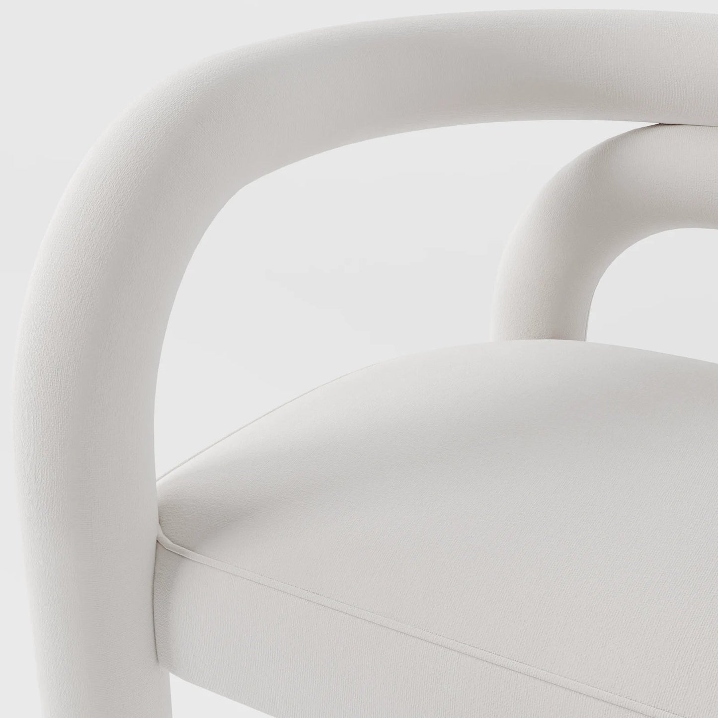 Minimalist Tubular Accent Chair with Geometric Support Silhouette