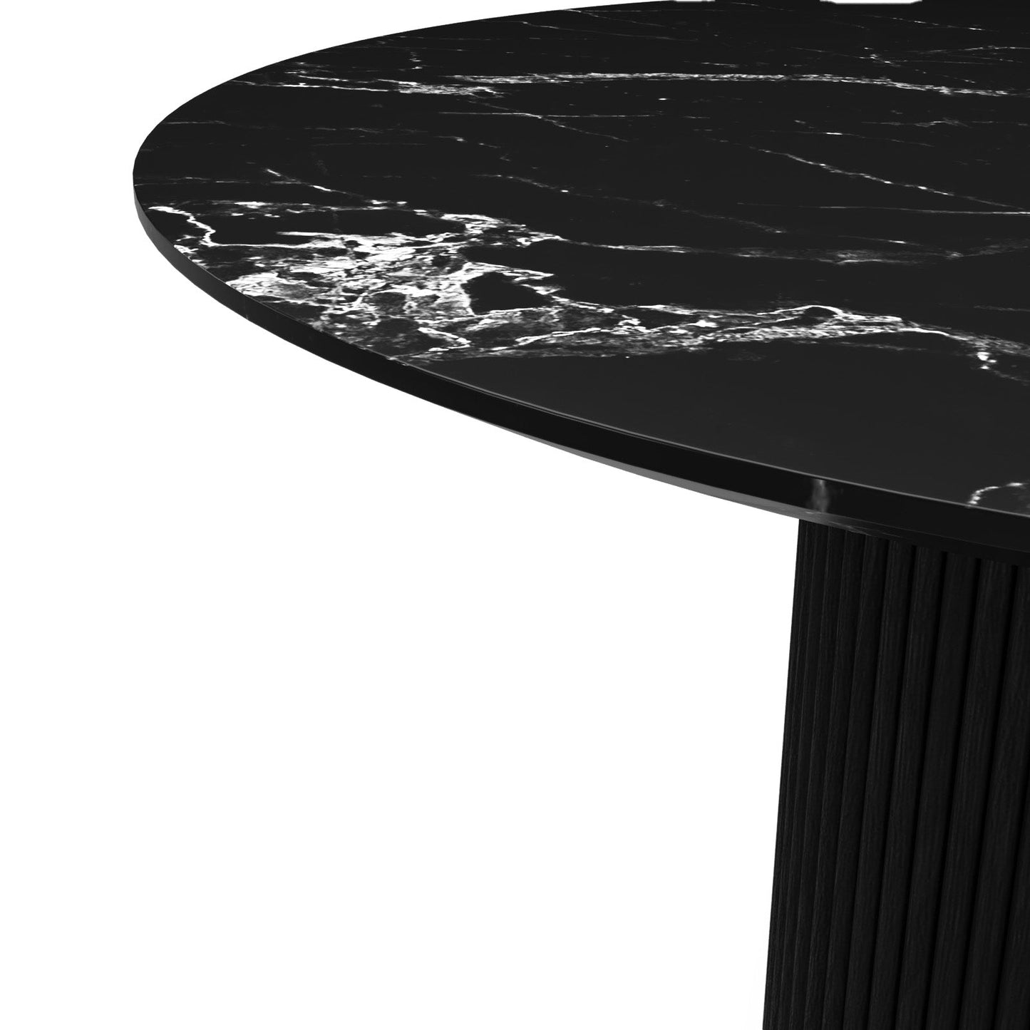 The Carrara Bistro: Modern Round Table with Textured Onyx Column