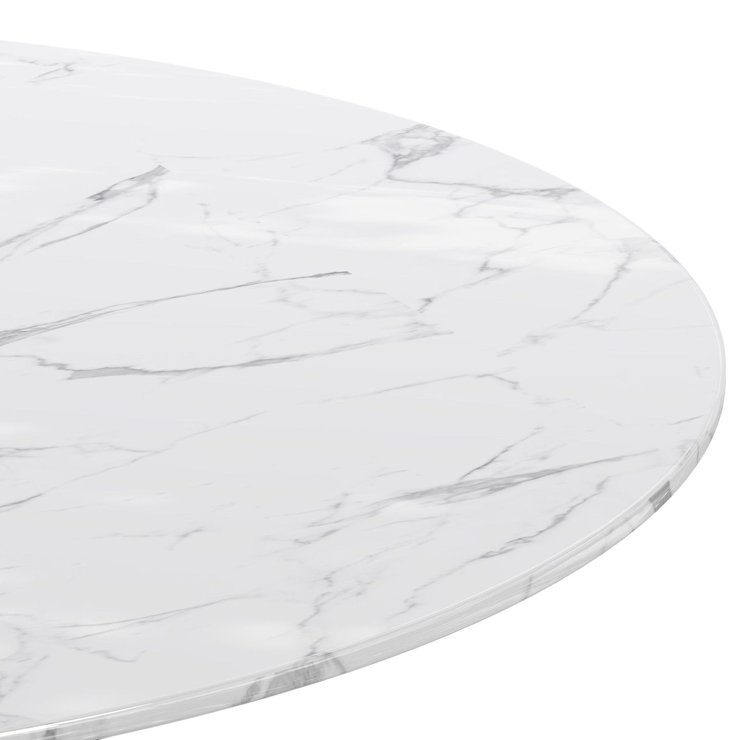 Contemporary Round Dark Grey Concrete Dining Table with Interlocking Arch Base