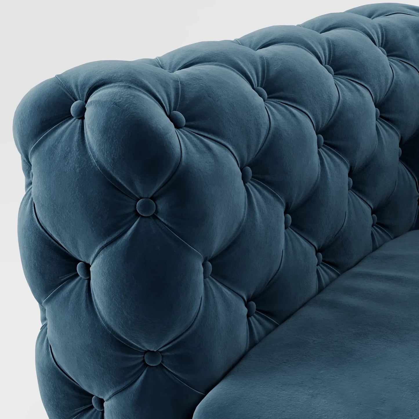 Luxury Black Velvet Chesterfield Armchair with Button-Tufting