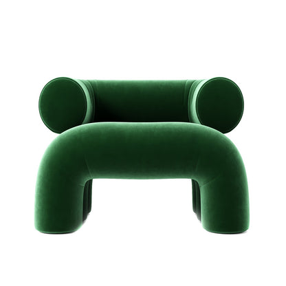 The Omni Lounge: Modern Avant-Garde Sculptural Chair in Pine Velvet