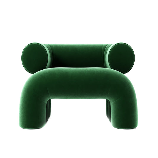 The Omni Lounge: Modern Avant-Garde Sculptural Chair in Pine Velvet