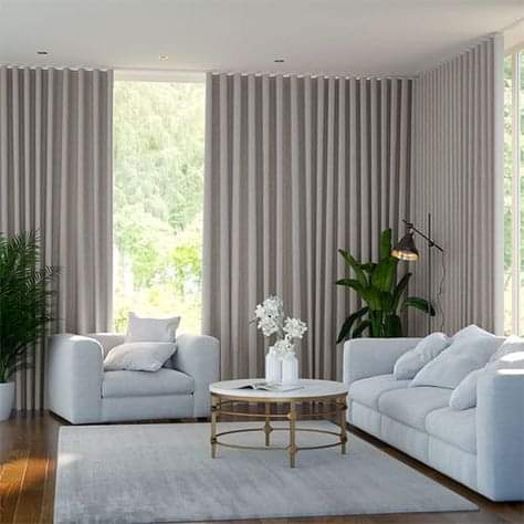 Textured beige curtains, 3 x 2m, ready-made — RoomVibe Dubai