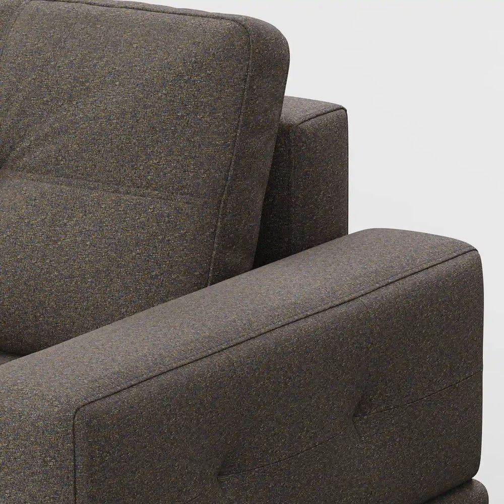 Contemporary Low-Profile Club Chair with Sculptural Wood Frame