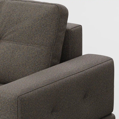 Contemporary Low-Profile Club Chair with Sculptural Wood Frame