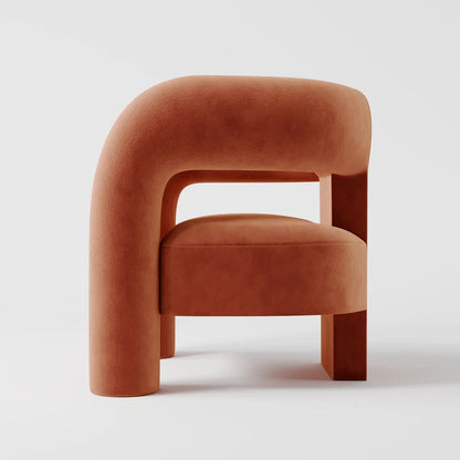 The Veridian Lounge: Architectural Sculptural Chair in Forest Velvet