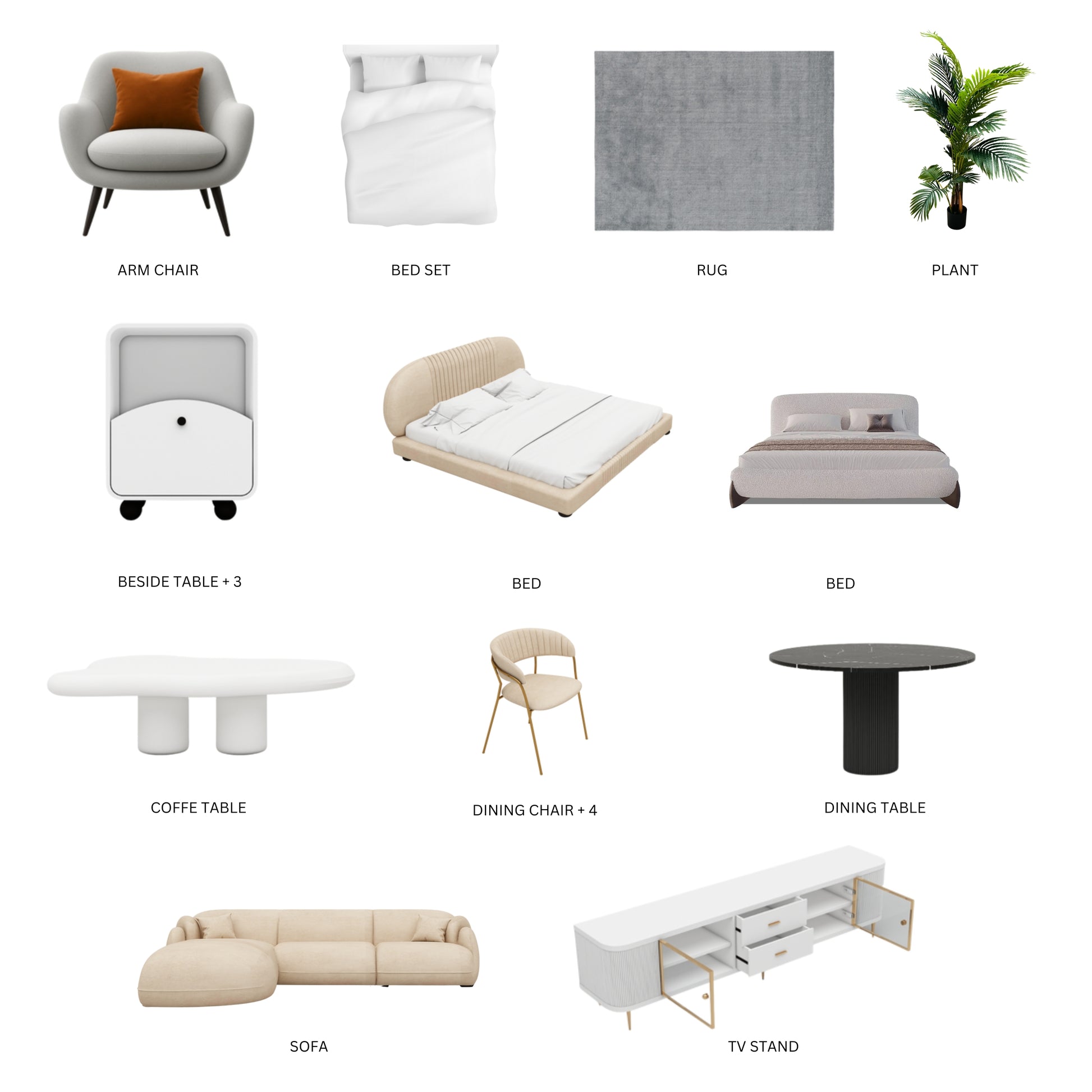 Beige/2Bedroom/29Items