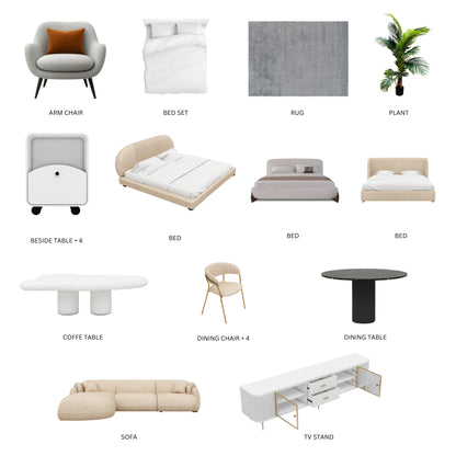 Beige/3Bedroom/37Items