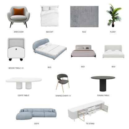 Blue/3Bedroom/37Items