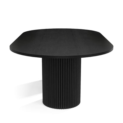 The Pantheon Oval Table: Modern Architectural Centerpiece in Charred Oak