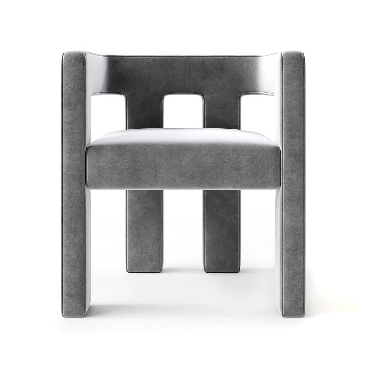 Modern Linear Accent Chair with Sculptural Pillar Frame