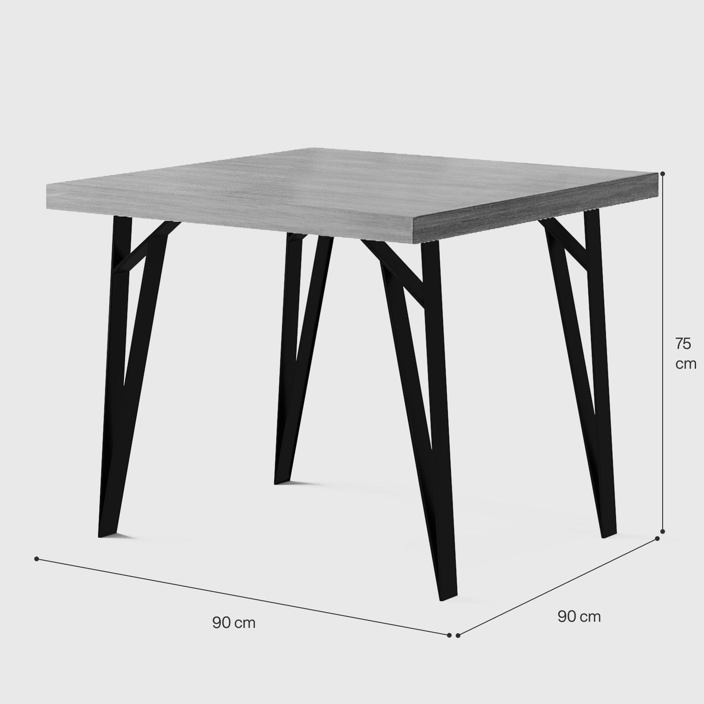 Modern Square Bistro Table featuring Industrial Eiffel-Style Tapered Legs