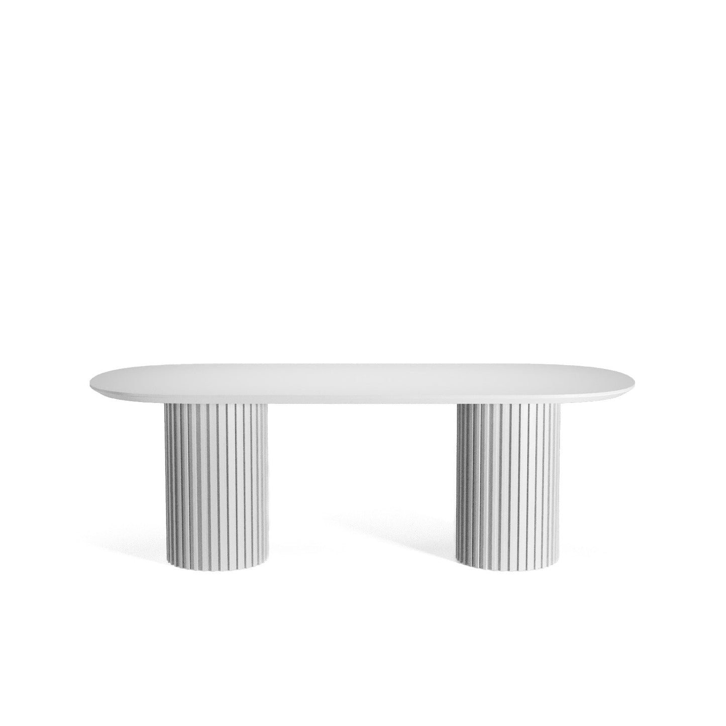 The Augustus Oval Table: Modern Architectural Centerpiece in Fluted Oak