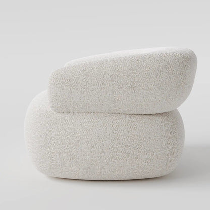 Modern Low-Profile Bouclé Accent Chair with Seamless Curved Design