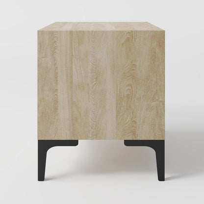 Nordic Oak & Steel Industrial Bedside Table